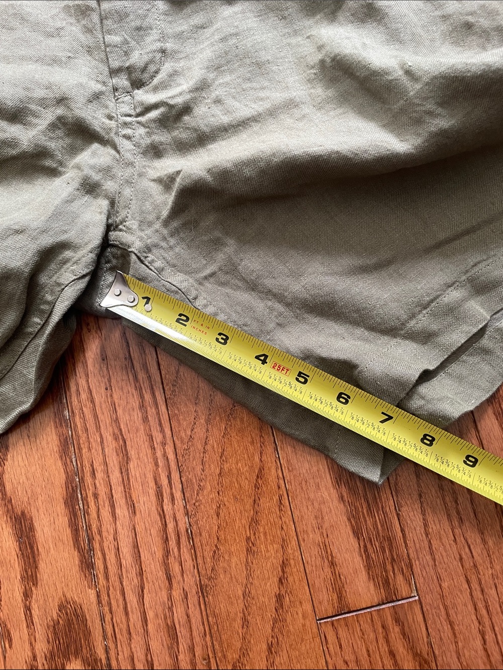 Taylor Stitch Olive Green Linen Shorts Men’s Sz 36 NWOT - Picture 3 of 10
